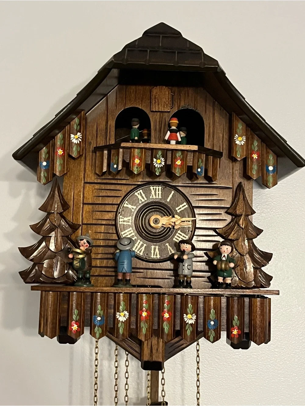 Cuendet Swiss Musical Black Forest Chalet Cuckoo Clock - Great Condition